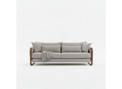 Sofa 4 Sitzer Viersitzer Modern Stoff Grau Sofas Design Wohnzimmer Neu