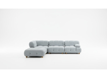 Ecksofa Sofa Stoff Wohnzimmer Sofas Eck Grau Modern Polyester Design