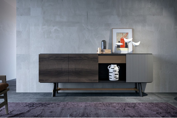 Sideboard Kommode Holz Anrichte Schrank Esszimmer Modern Schwarz