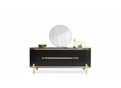 Modernes Sideboard Edelstahlmöbel Anrichte Kommode Schrank Schwarz Neu