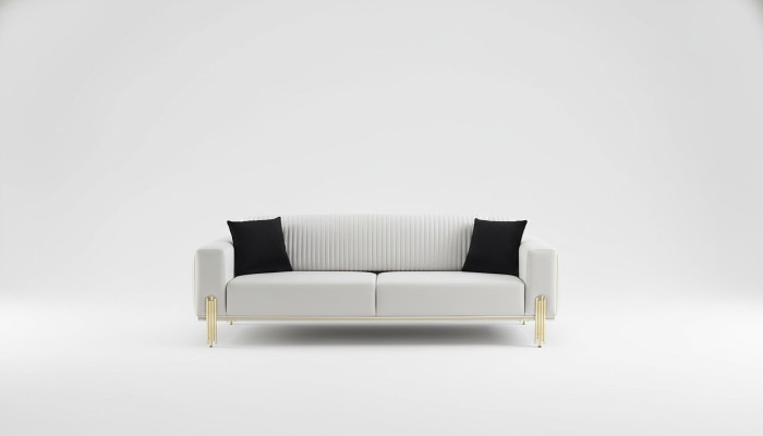 Weißer Dreisitzer Sofa Moderne Couch Polstermöbel Wohnzimmermöbel Neu