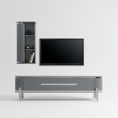 TV Ständer RTV Lowboard Regale Sideboard Tisch Modern Grau Luxus Neu