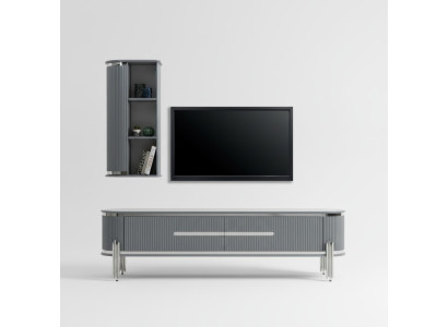 TV Ständer RTV Lowboard Regale Sideboard Tisch Modern Grau Luxus Neu