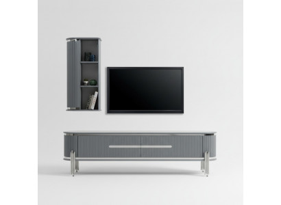 TV Ständer RTV Lowboard Regale Sideboard Tisch Modern Grau Luxus Neu
