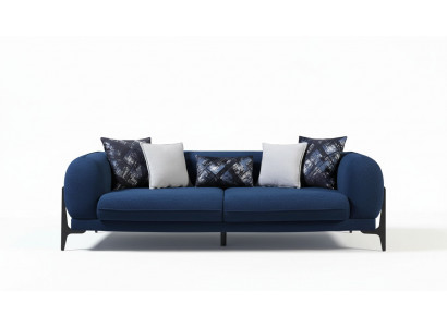 Blauer Dreisitzer Luxus Couch Moderne Sofas Wohnzimmermöbel Edelstahl