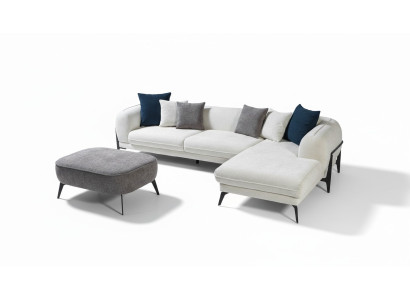 Weißes Ecksofa L-Form Couch Wohnzimmer Couchen Sofas Moderne Sofas