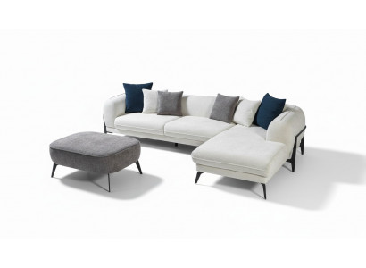 Weißes Ecksofa L-Form Couch Wohnzimmer Couchen Sofas Moderne Sofas