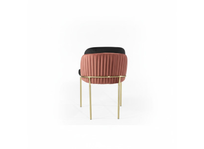 Esszimmerstuhl Stuhl Küchenstuhl Lehnstuhl Luxus Rosa Schwarz Modern