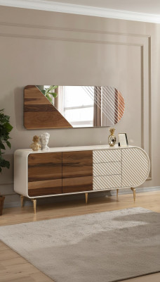 Modernes Sideboard Kommoden Holzschrank Edelstahlmöbel Weiß Luxus Möbel