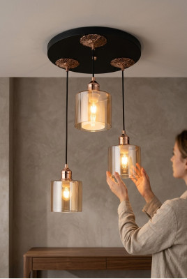 Lüster Kronleuchter Deckenleuchter Deckenlampe Leuchte Modern Gold Neu