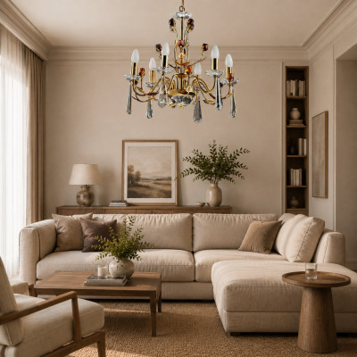Moderne Kristall Lüster Deckenlampe Deckenprunk Hängekristalllampe