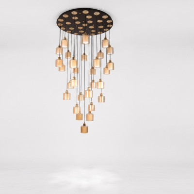 Luxus Kronleuchter Wohnzimmer Deckenleuchter Deckenlampe Lüster Gold