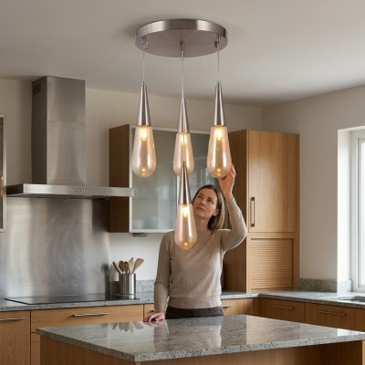 Kronleuchter Deckenkronlampe Deckenleuchter Deckenlampe Modern Beige