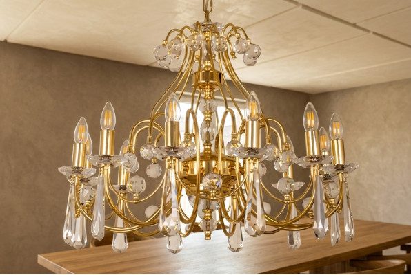 Lüster Luxus Deckenlampe Kronleuchter Deckenleuchter Lampen Gold Art