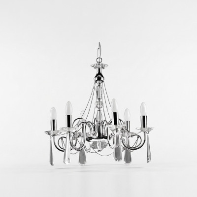 Silber Lüstern Hängende Kronenlampe Kronleuchter Prunklampe Modern Art