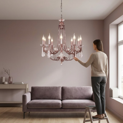Luxus Kristall Lüster Deckenlampe Kronleuchter Deckenleuchter Gold Modern