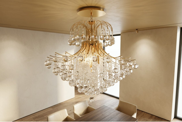 Luxus Kronleuchter Deckenlampe Deckenleuchter Goldene Königliche Lüstern