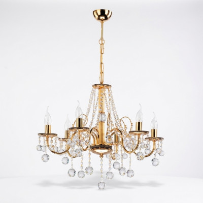 Goldene Kronlüster Kristall Kronleuchter Lichtpendelleuchte Deckenleuchter