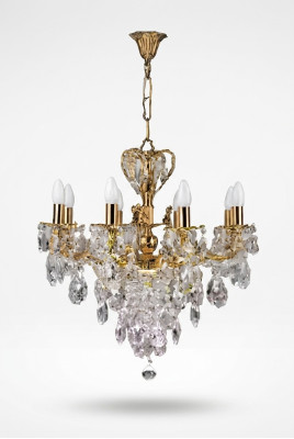 Lüster Kronleuchter Deckenlampe Deckenleuchter Gold Luxus Art Crystal