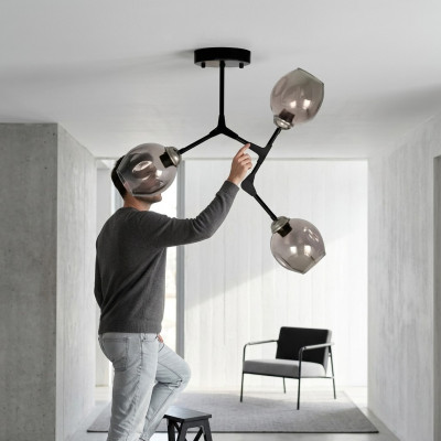 Lüster Kronleuchter Deckenlampe Deckenleuchter Lampen Modern Schwarz