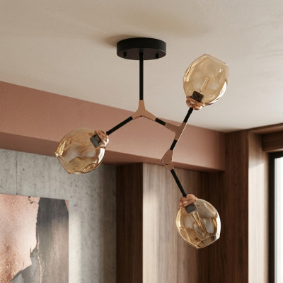 Deckenleuchter Lüster Kronleuchter Deckenlampe Lampen Gold Modern Glas