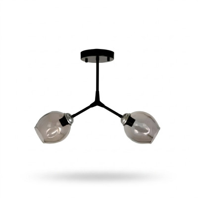 Deckenleuchter Lüster Kronleuchter Deckenlampe Lampen Glas Schwarz