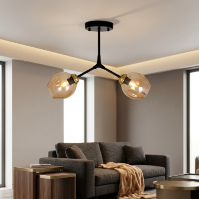Deckenleuchter Lüster Kronleuchter Deckenlampe Lampen Glas Modern Gold