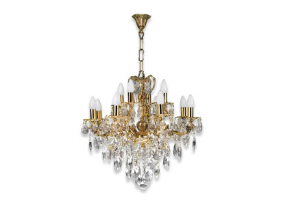 Luxus Deckenleuchter Lüster Kronleuchter Deckenlampe Kristall Gold