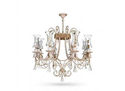 Luxus Deckenleuchter Lüster Kronleuchter Deckenlampe Lampen Glas Beige