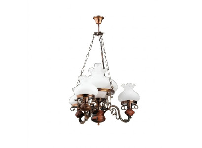 Deckenleuchter Lüster Kronleuchter Deckenlampe Lampe Glas Braun Barock