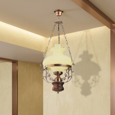 Deckenlampe Lampe Deckenleuchter Lüster Kronleuchter Glas Beige Barock
