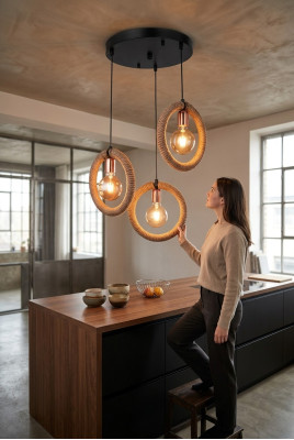 Lüster Deckenleuchter Kronleuchter Deckenlampe Lampe Glas Braun Modern