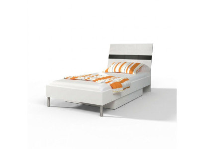 Betten Holz Design Einzelbett Hochglanz Single Kinderzimmer Bett Junge Schwarz
