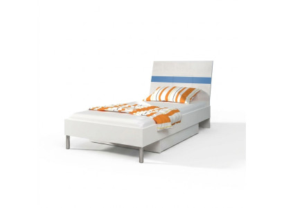 Betten Blaues Holz Design Einzelbett Hochglanz Single Kinderzimmer Bett Mädchen