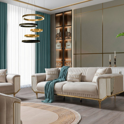 Polster Designer Möbel Dreisitzer Sofa 3 Sitzer Sofas Luxus Textil