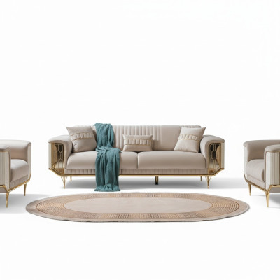 Polster Designer Möbel Dreisitzer Sofa 3 Sitzer Sofas Luxus Textil