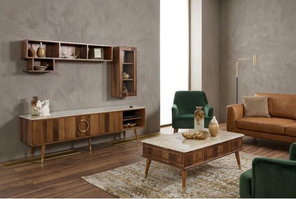 Design Wohnwand Schrankwand Schrank Regal Sideboard Fernseh Lowboard tv rtv