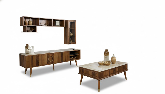 Design Wohnwand Schrankwand Schrank Regal Sideboard Fernseh Lowboard tv rtv