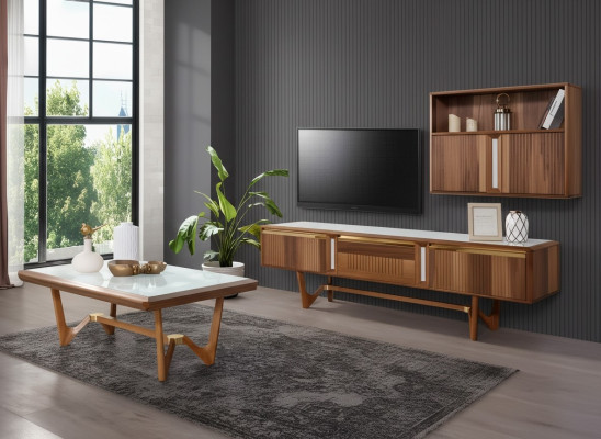 Sideboard tv Lowboard rtv Schrank Tisch Wohnzimmer Holz Modern Wohnwand Möbel
