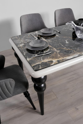 Tische Komplett Set Esstisch 4x Stühle Esszimmer Set Ess Gruppe Holz Tisch 5tlg