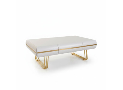 Couchtisch Tisch Beistelltisch Wohnzimmer Beistelltisch Moderne Tische weiß gold