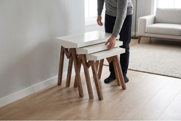 Blumenständer Beistelltische Holztische Set Beistelltisch Tisch Couchtisch 3tlg.