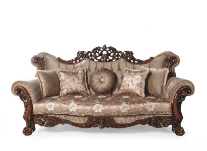 Barock Dreisitzer Chesterfield Couch Möbel Sofa Couchen Stoff Braun