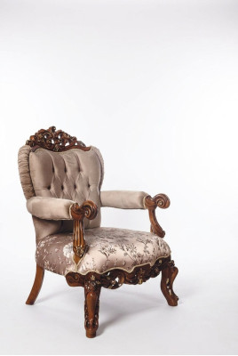 Sessel Thron Stuhl Couch Barock Stühle Möbel Einrichtung Samt Gold