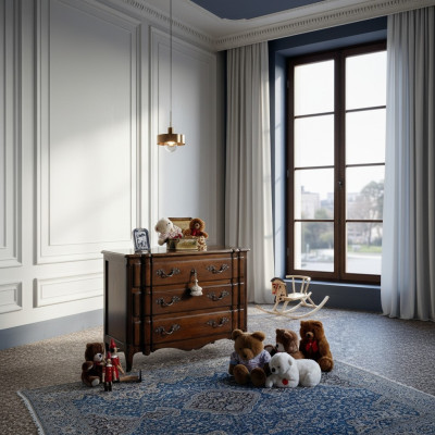 Design Sideboard 130cm Anrichte Schrank Designer Loft Kommode Braun Holz Möbel