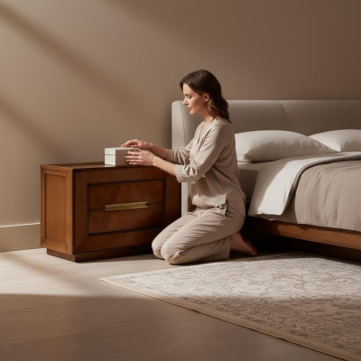 Schlafzimmer Möbel Tisch Nachttisch Braun Holz Möbel Design Beistelltisch Tische