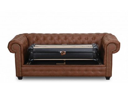 Schlafsofa Chesterfield Sofa mit Bettfunktion Couch Polster Möbel Couchen