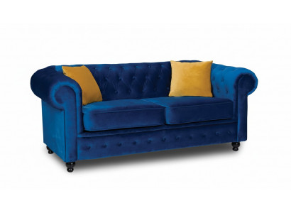 Blaue Wohnzimmer Couch Polster Möbel Zweisitzer Couchen Sofas Stoff Textil
