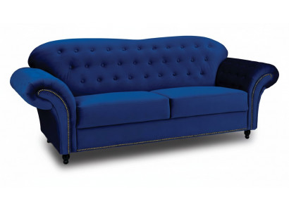 Dreisitzer Couch Textil Blaue Sofa Polster Möbel Einrichtung Sofas Couchen