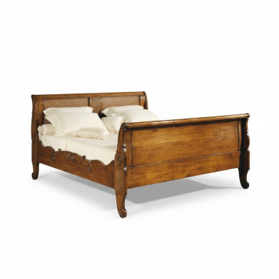 Bett Betten Doppelbett Schlafzimmer Holz Polster Braun Doppelbetten Neu
